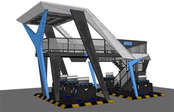 LOFT工业风展厅SU模型