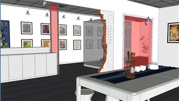 工作室绘画展厅SU模型