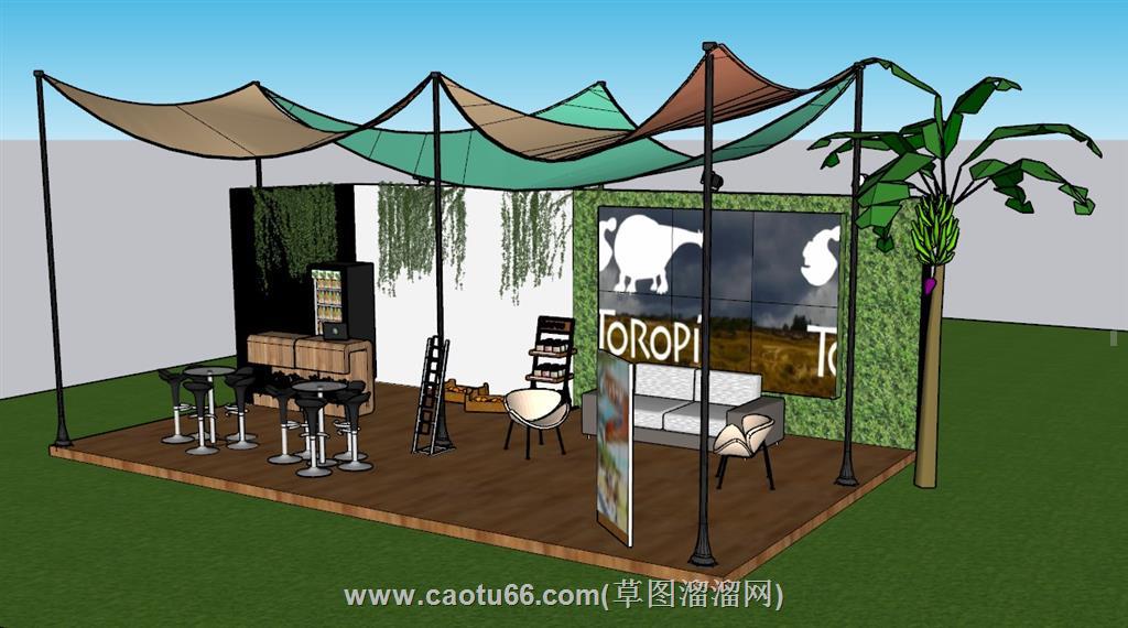 户外展厅商店SU模型