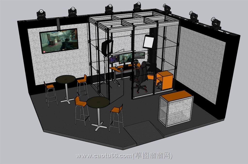电竞室展厅SU模型