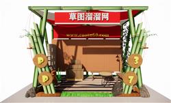 竹制展厅展位SU模型