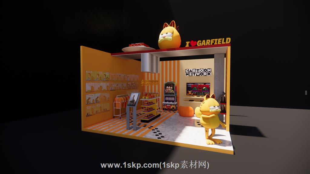 加菲猫主题展厅SU模型