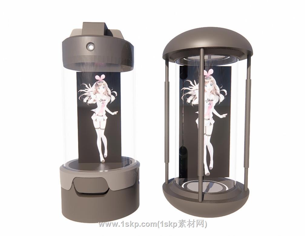 全息柜科技展台SU模型