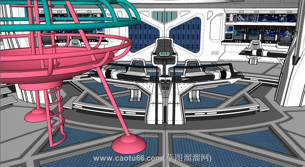 太空舱科技馆展厅SU模型