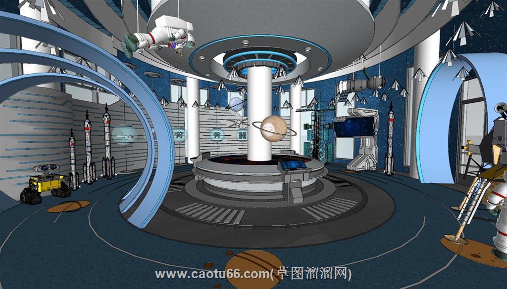 太空科技展厅SU模型