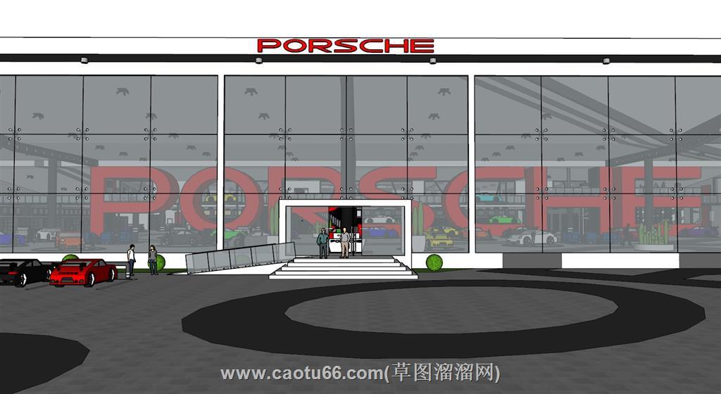4S店汽车展厅SU模型