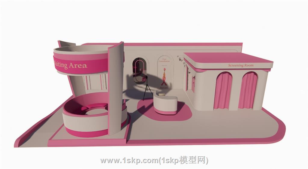 摄影展厅SU模型