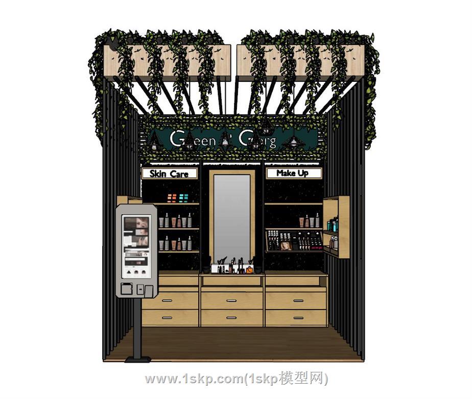 美容护肤品展厅SU模型