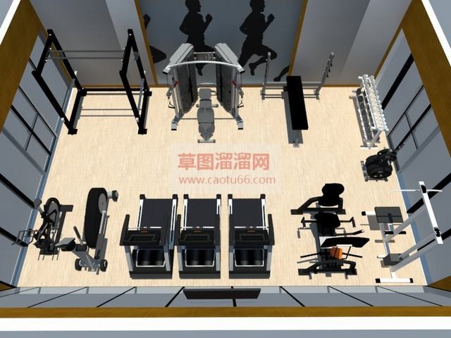 健身房室内SU模型