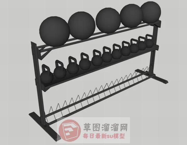 健身器材举重设施SU模型