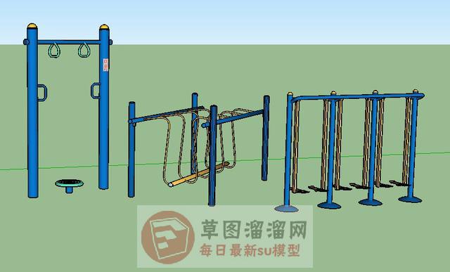 健身器材健身SU模型