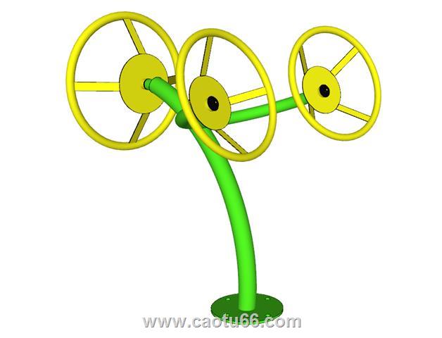 健身器材手转轮SU模型