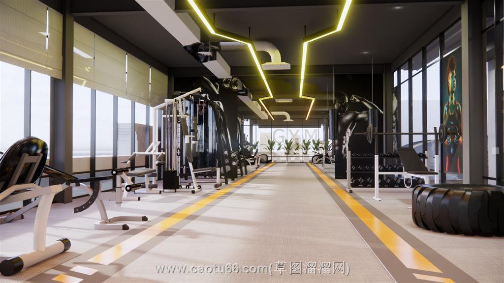 健身健身器材SU模型