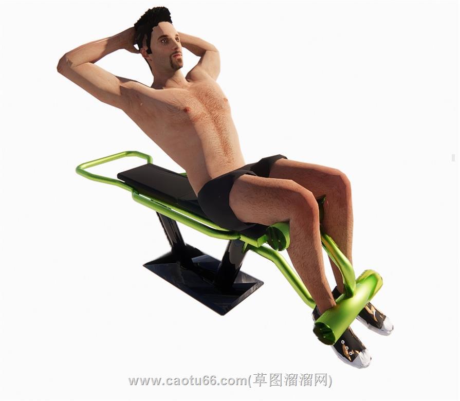 健身器材猛男SU模型