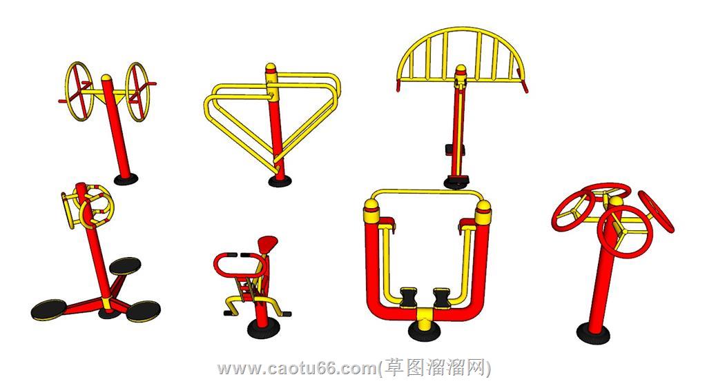 户外健身器材SU模型
