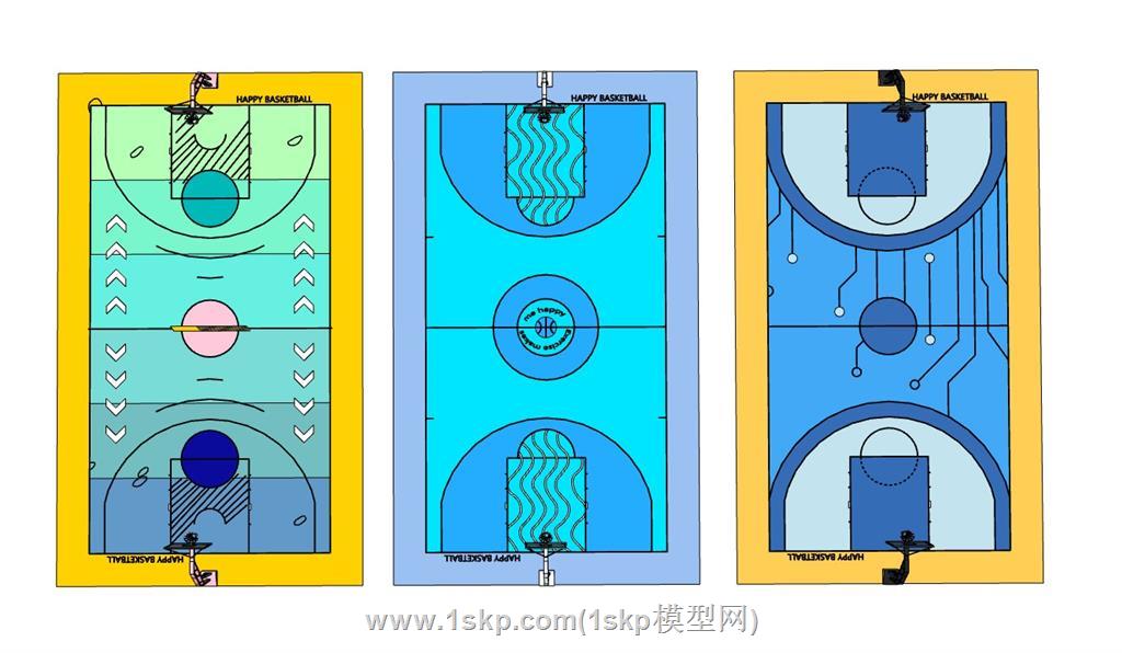 篮球场运动场SU模型
