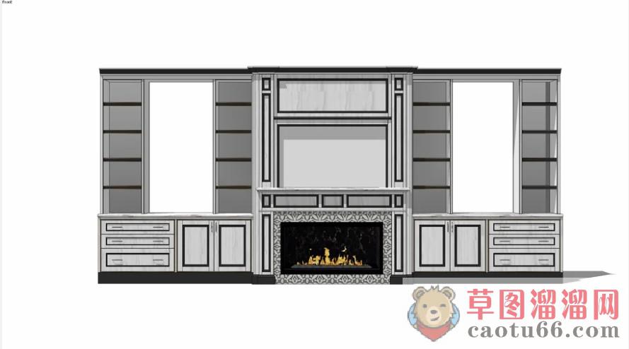 壁炉墙SU模型