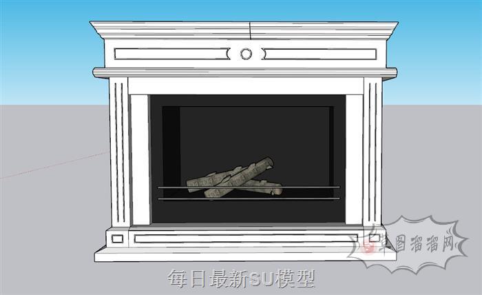 壁炉柴火暖炉SU模型