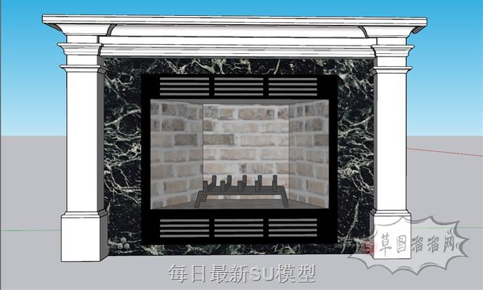 壁炉暖炉SU模型