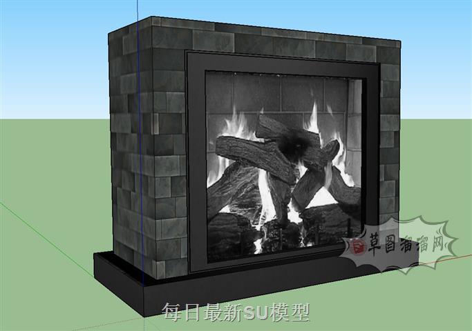 壁炉火炉暖炉SU模型