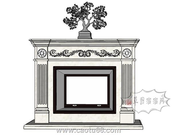 壁炉暖炉SU模型