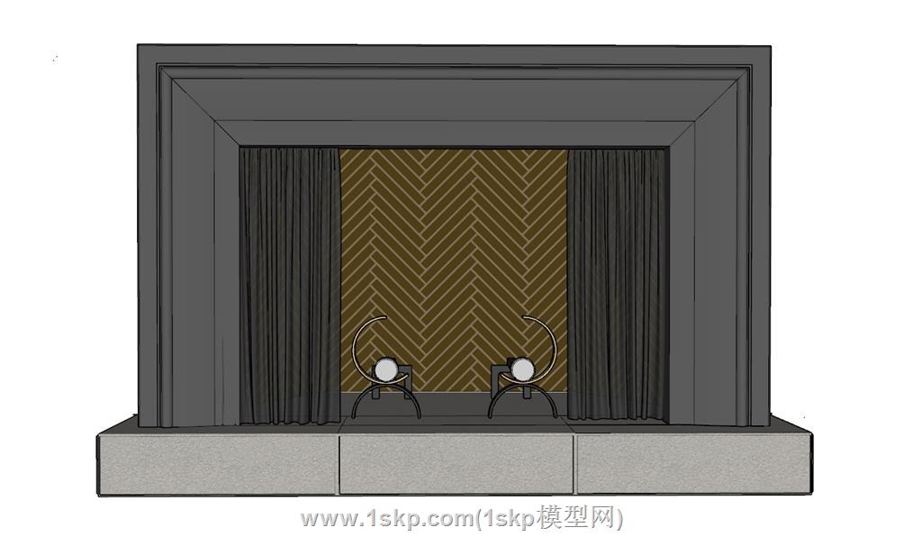 壁炉SU模型