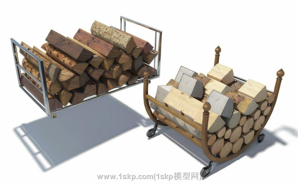 壁炉的柴火架SU模型