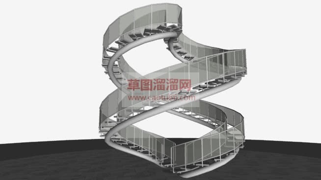 旋转玻璃楼梯SU模型