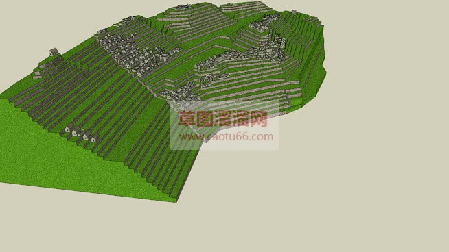 茶山梯田山体SU模型