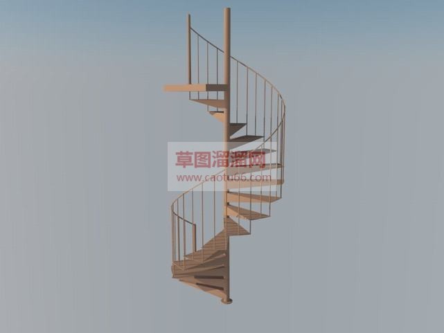 木质螺旋旋转SU模型
