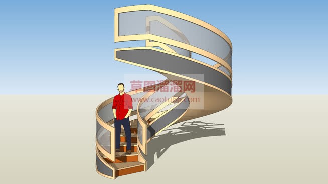 欧式旋转楼梯SU模型