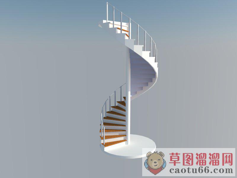 室内螺旋梯旋转楼梯SU模型