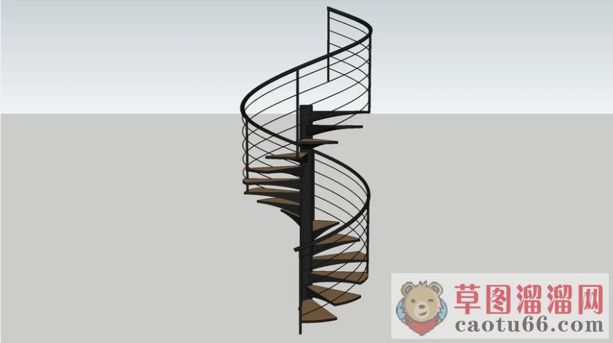 螺旋梯旋转楼梯SU模型