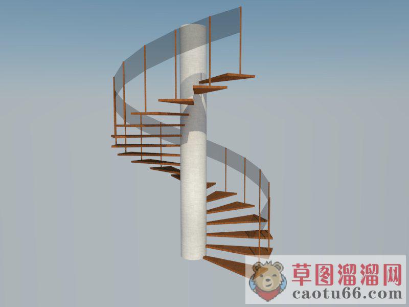 室内旋转梯螺旋梯SU模型