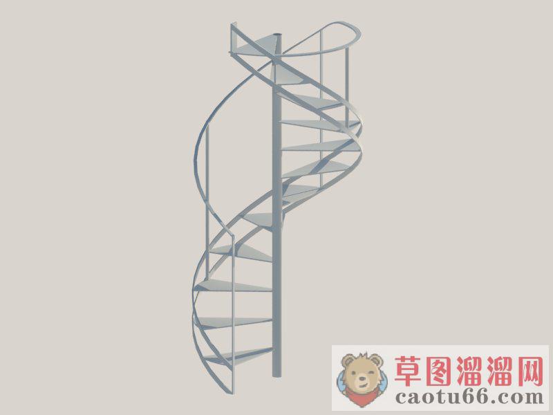 室内螺旋梯旋转梯SU模型