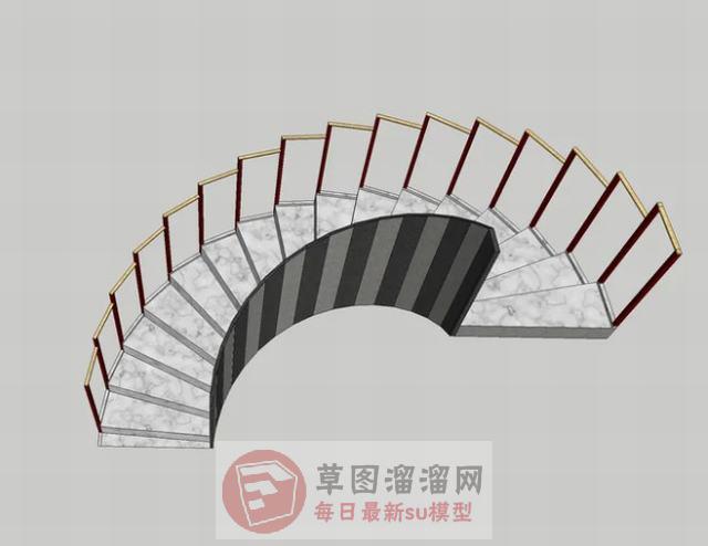 螺旋梯旋转梯楼梯SU模型