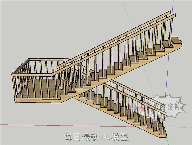 剪刀楼梯扶梯SU模型