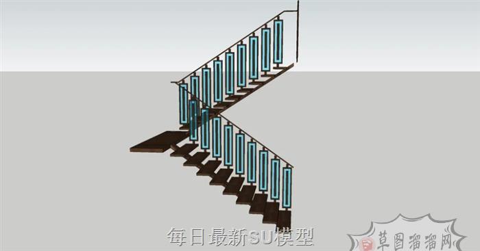 剪刀楼梯旋转梯SU模型