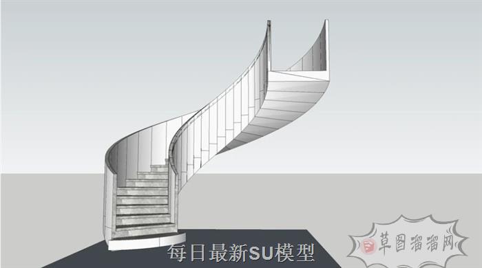螺旋梯旋转梯楼梯SU模型