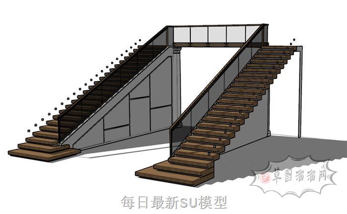 扶手楼梯SU模型