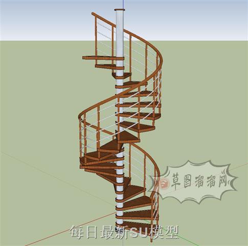 旋转梯螺旋梯旋转楼梯SU模型