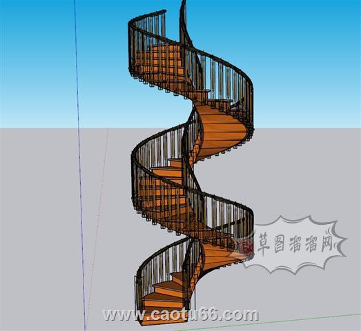 螺旋梯旋转梯SU模型