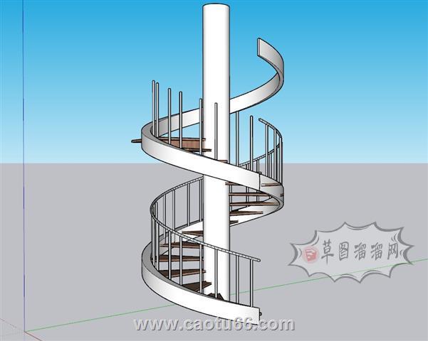 螺旋梯旋转梯SU模型