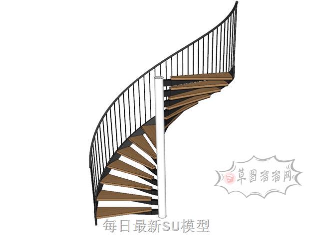 旋转梯螺旋梯楼梯SU模型
