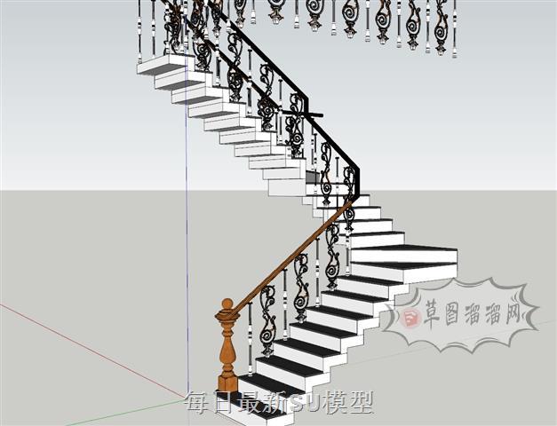 扶手楼梯SU模型