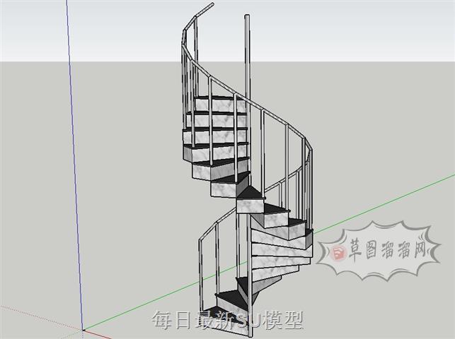 螺旋梯旋转梯SU模型