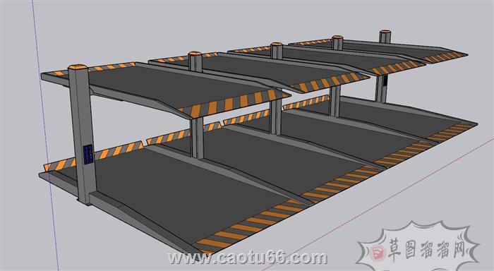 双层停车位升降SU模型