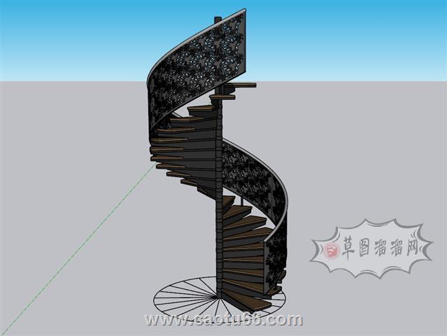 螺旋梯旋转梯SU模型