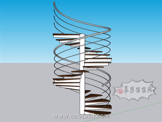 螺旋梯旋转梯楼梯SU模型