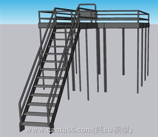 工业楼梯平台SU模型